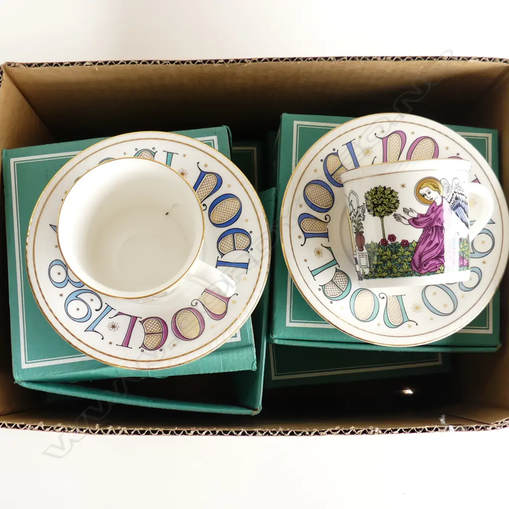 6 ROYAL DOULTON 'CHRISTMAS CUP & SAUCER' SETS in orig. boxes 1980 1984 etc ltd. ed.  Image 1++