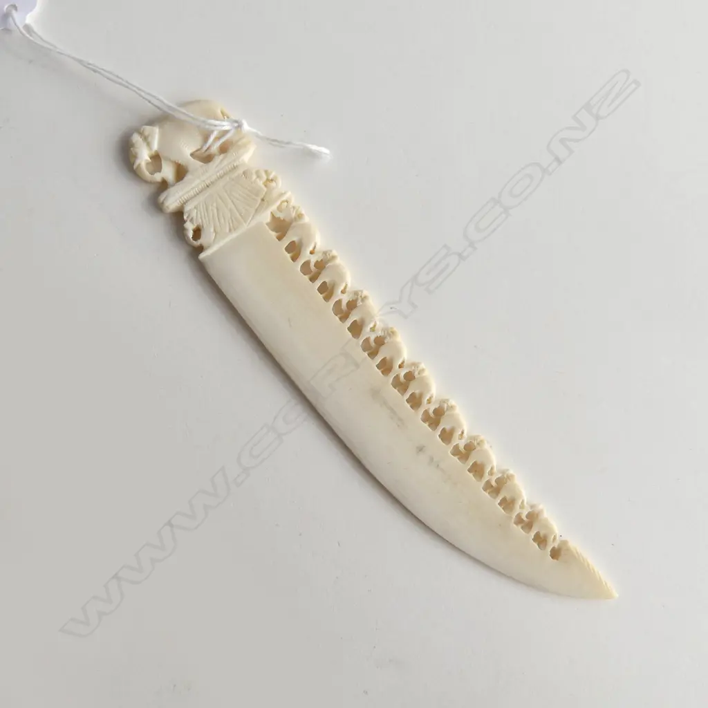 BONE LETTER KNIFE ELEPHANT BRIDGE BACK L.153mm Image 1++