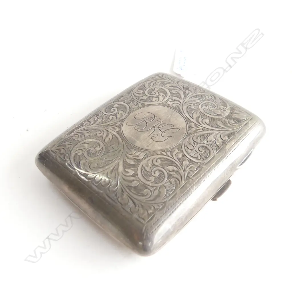 STG SILVER CIGARETTE CASE 'BKG' CHESTER 1915 93 GRAMS Image 1++