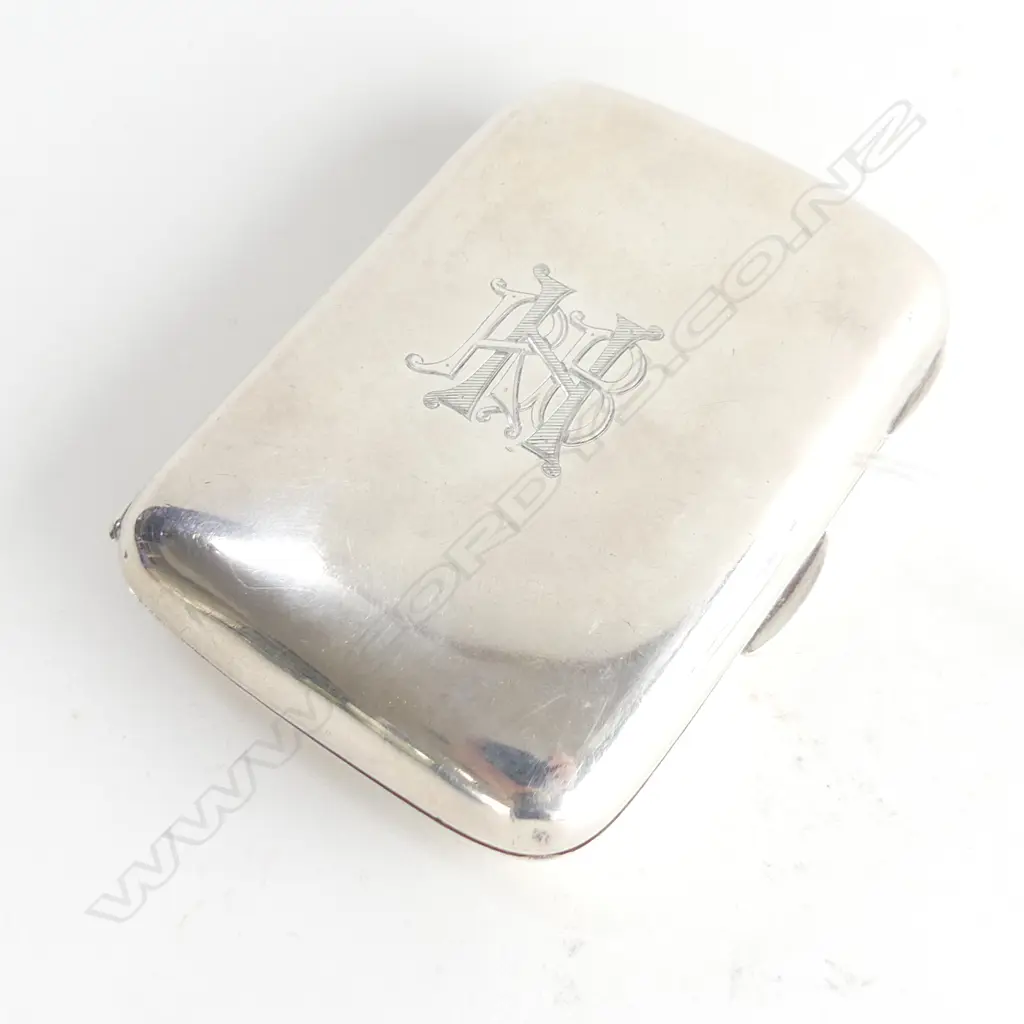 STG SILVER CIGARETTE CASE 'RHB' CHESTER 1907 108 GRAMS Image 1++