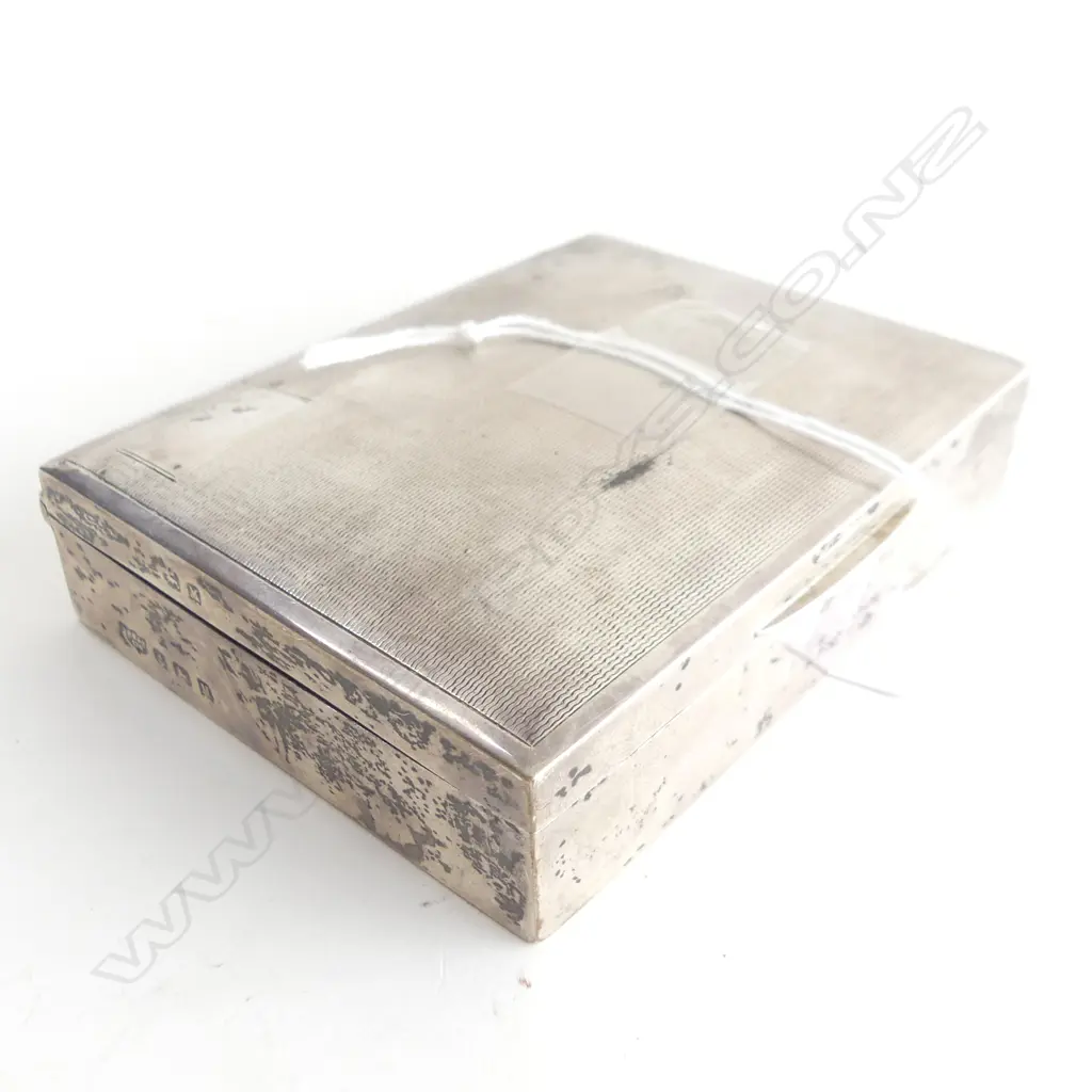 STG SILVER WOOD LINED BOX B'HAM 1936 252 GRAMS, WIEGHTED  Image 1++
