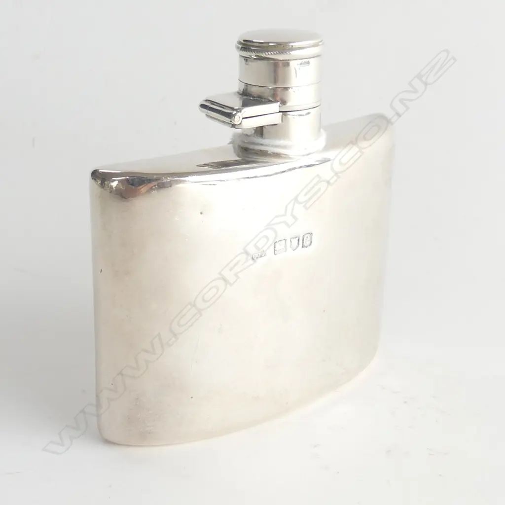 STG SILVER HIP FLASK CHARLES FOX & CO. LONDON 1900 93 GRAMS Image 1++