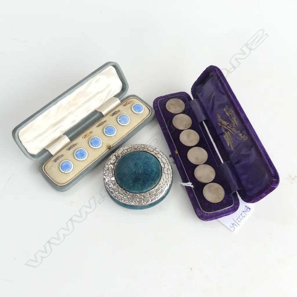 2 CASED SETS OF 6 STG BUTTONS + STG PIN CUSHION Image 1++