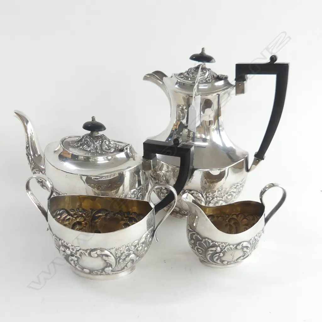 4 PCE SILVER PLATE TEA SET H.245mm APW MAKER Image 1++