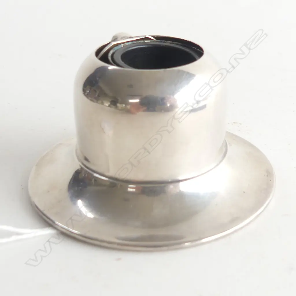 STG SILVER CAPSTAN INKWELL EYELID B'HAM 1925 118 GRAMS WEIGHTED 75mm dia Image 1++