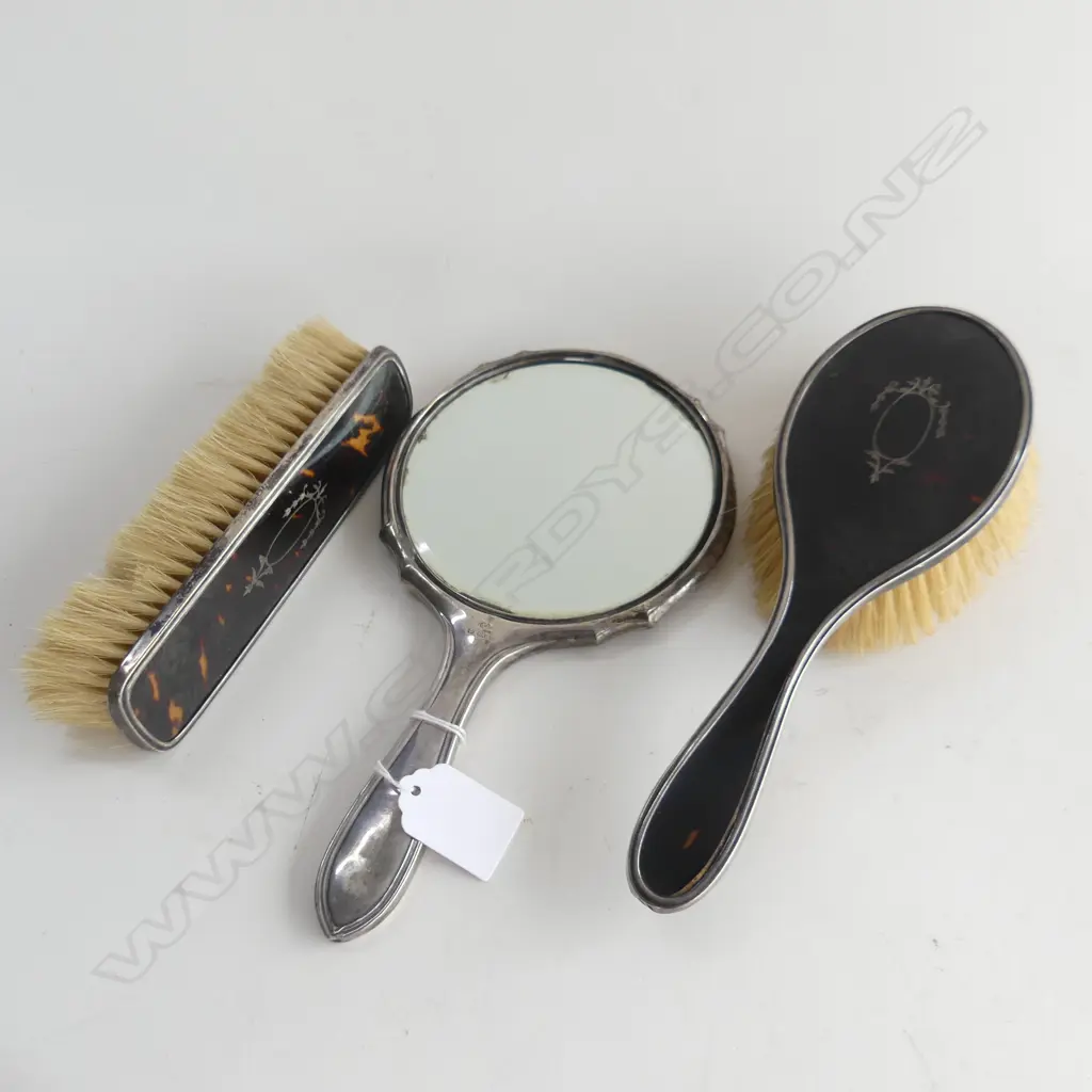 3 PCE STG & TORTOISESHELL VANITY SET B'HAM 1923 Image 1++