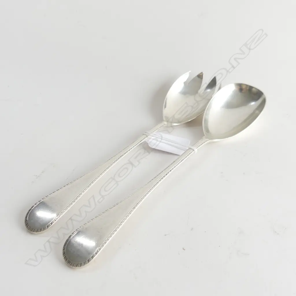 PR STG SILVER SALAD SERVERS B'HAM 1928 148 GRAMS Image 1++