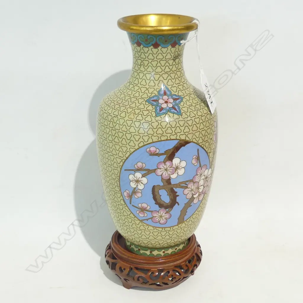 CLOISONNE CHERRY BLOSSOM VASE H. 210MM Image 1++
