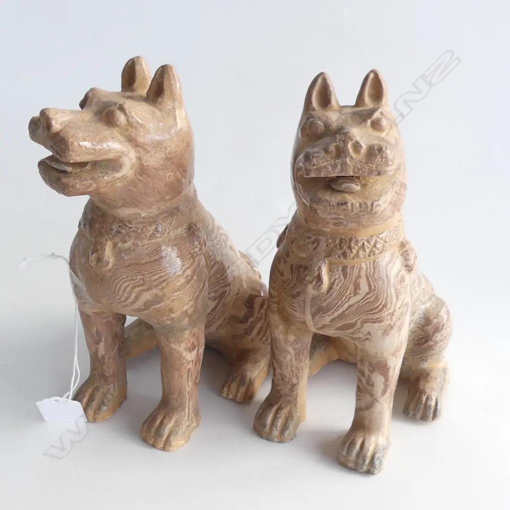 PR MARBLED CERAMIC FU / TEMPLE DOGS H.205mm Image 1++