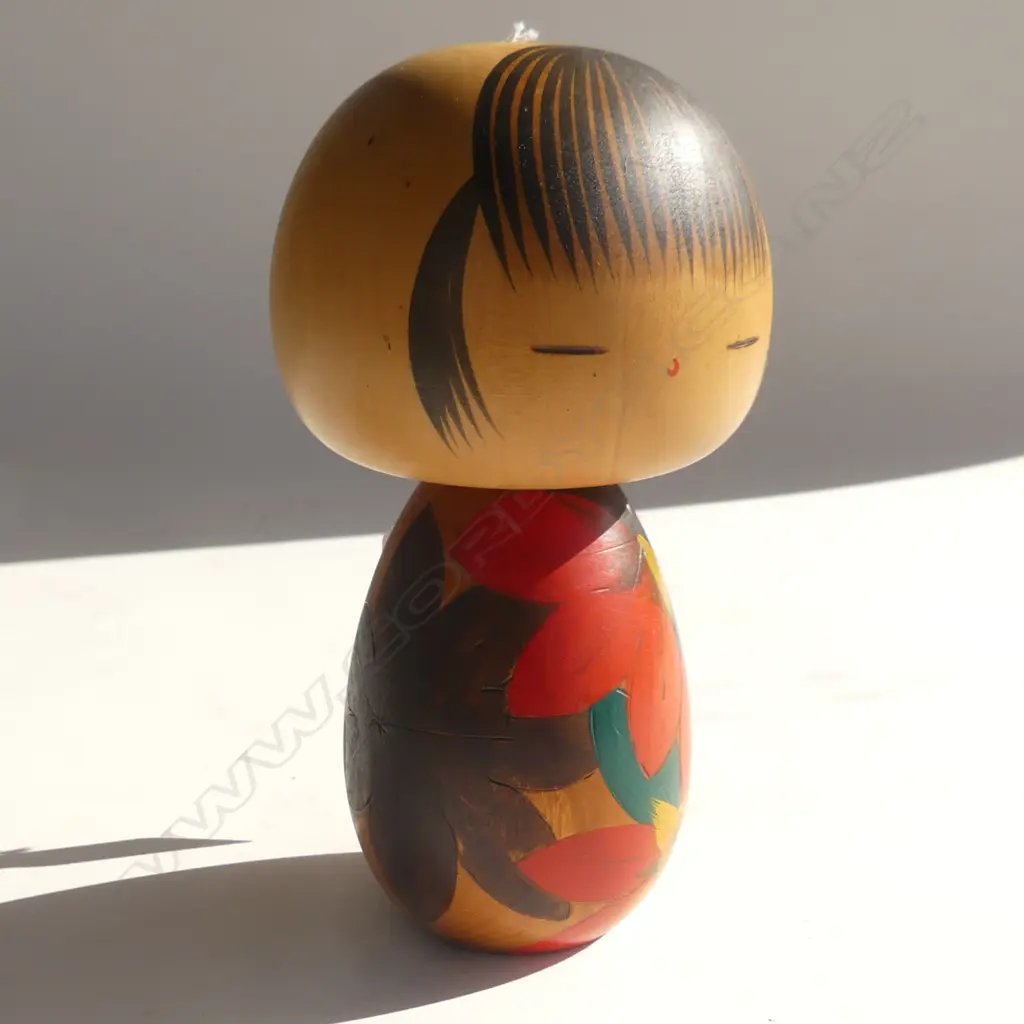 1950'S JAPANESE WOODEN KOKESHI DOLL  H. 170MM Image 1++