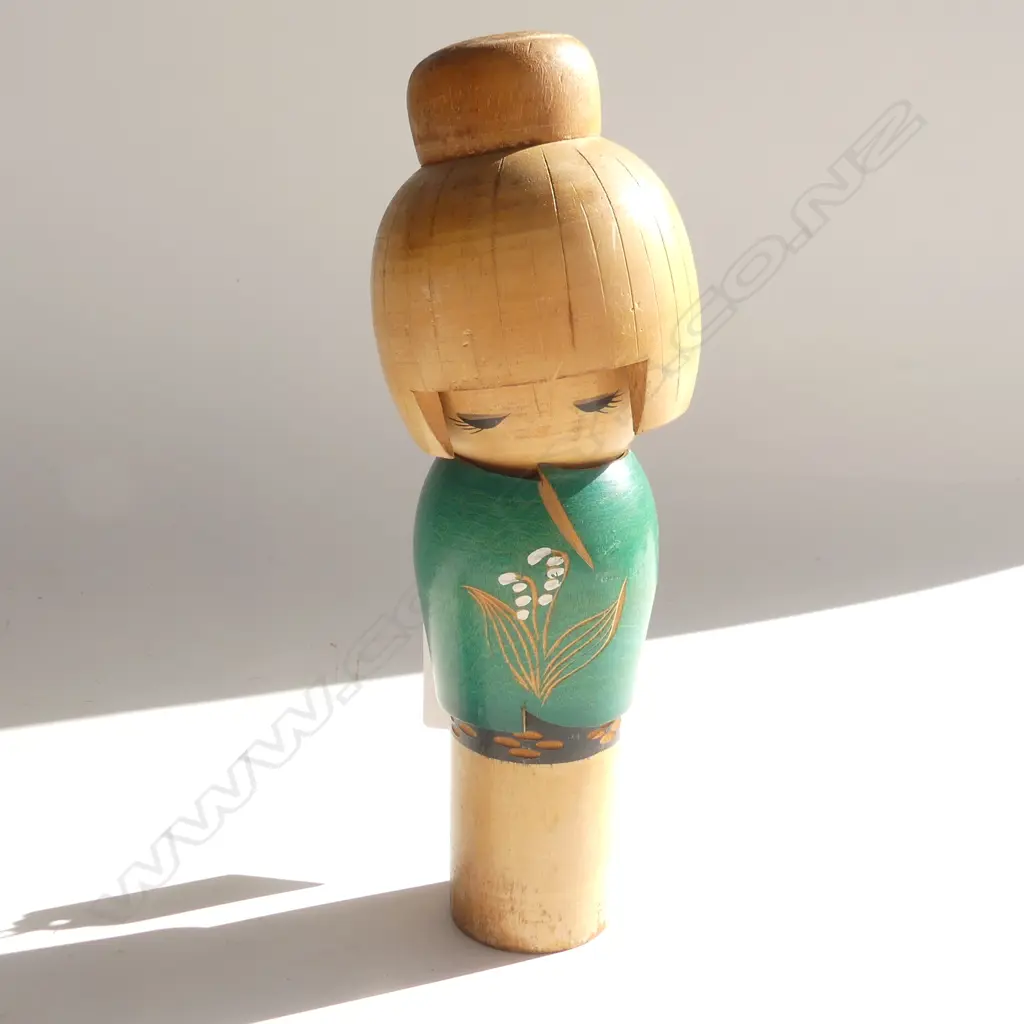 1950'S JAPANESE WOODEN KOKESHI DOLL H. 195MM Image 1++