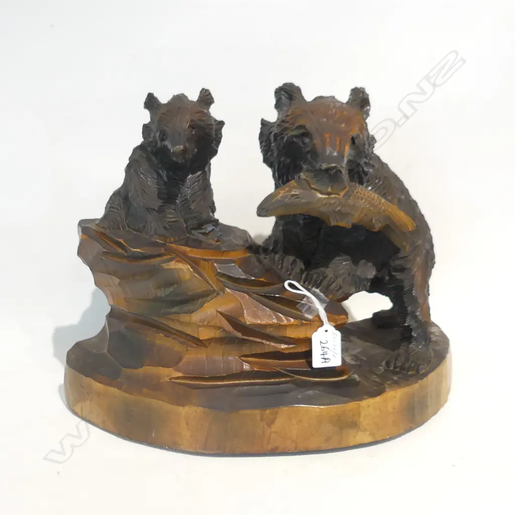 VINTAGE JAPANESE CARVED BEARS, SIGNED –390 X 330MM Image 1++