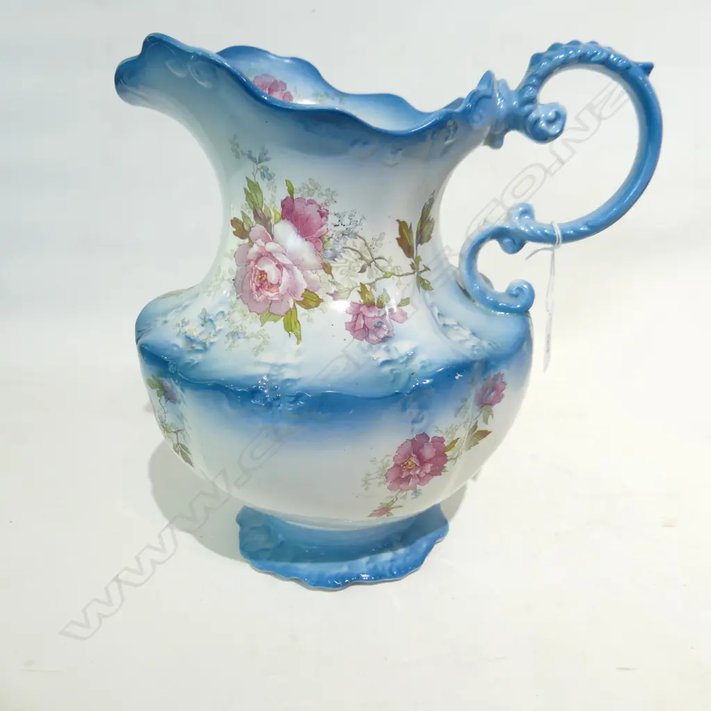 EDWARDIAN WATER JUG FLORAL PAT Image 1++