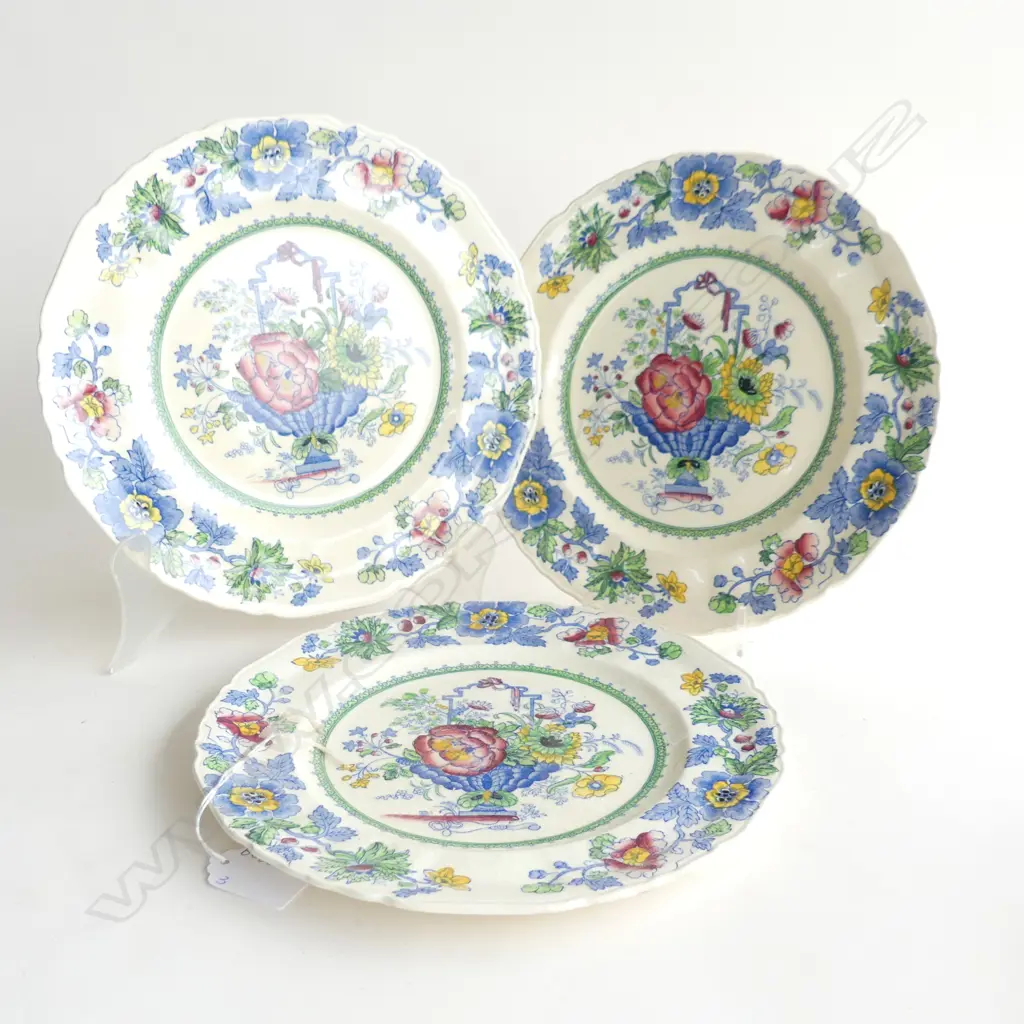 3 MASONS STRATHMORE SALAD PLATES 225mm dia AF... Image 1++