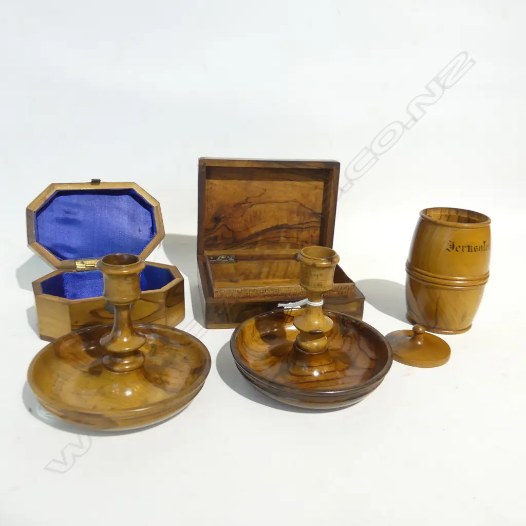 4 OLIVE WOOD HOLYLAND SOV BOXES 140MM Image 1++