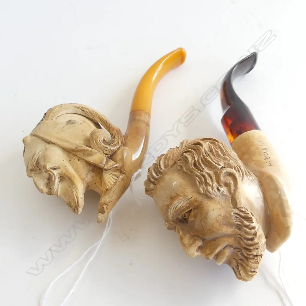 2 UNCASED MEERCHAUM PIPES 2 GENTS 130 & 140MM Image 1++
