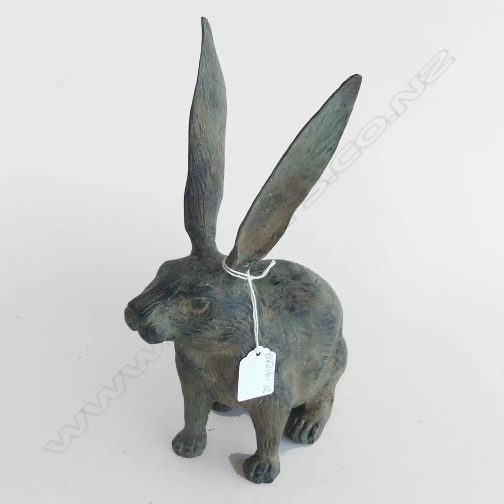 BRONZE HARE, EARS UP  H 285MM Image 1++