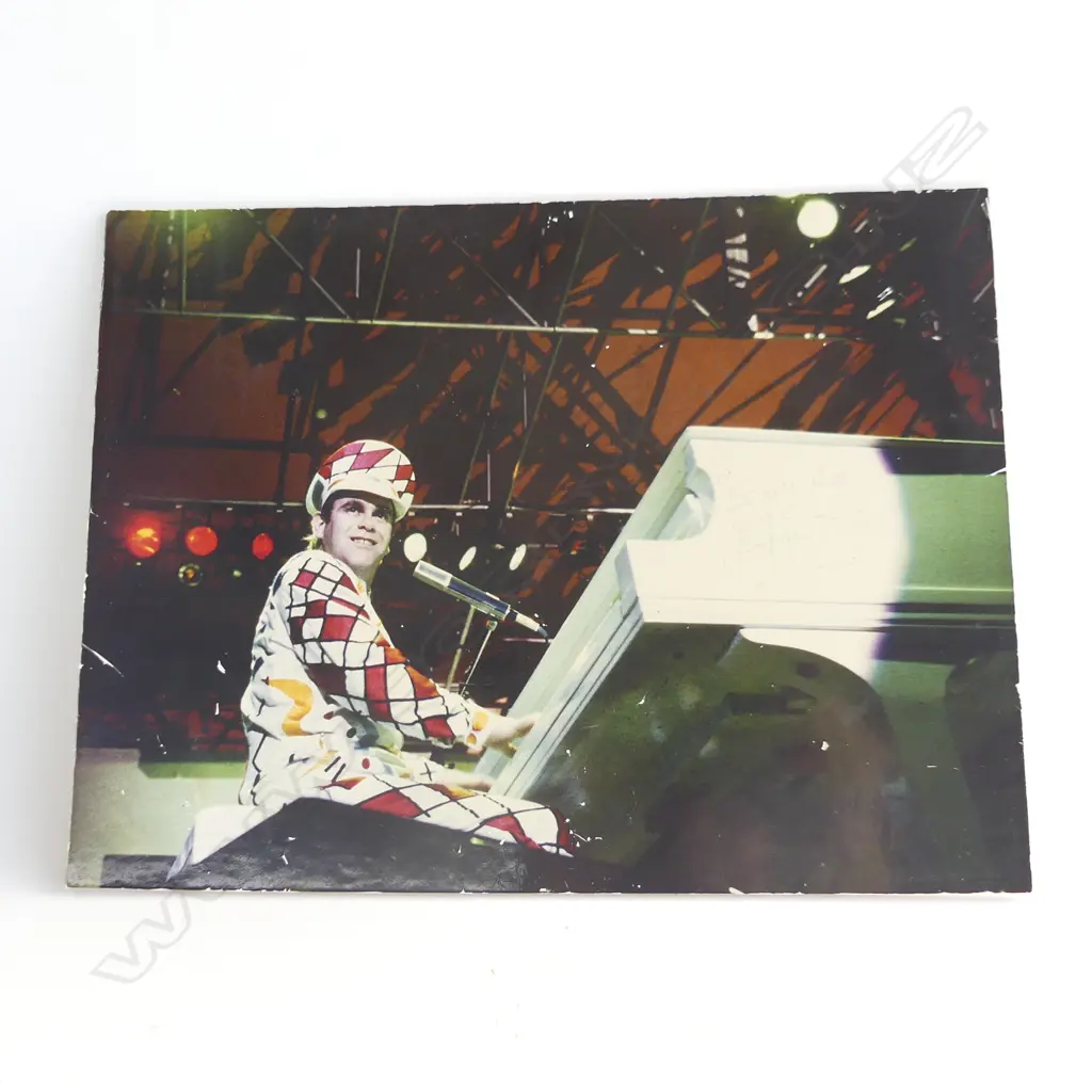 ELTON JOHN SIGNED CARD BACKED PRINT 285x375mm **RTV** Image 1++