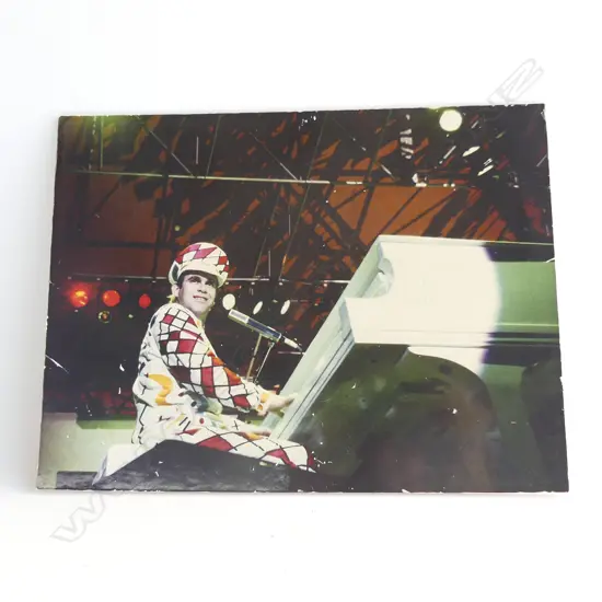ELTON JOHN SIGNED CARD BACKED PRINT 285x375mm **RTV**