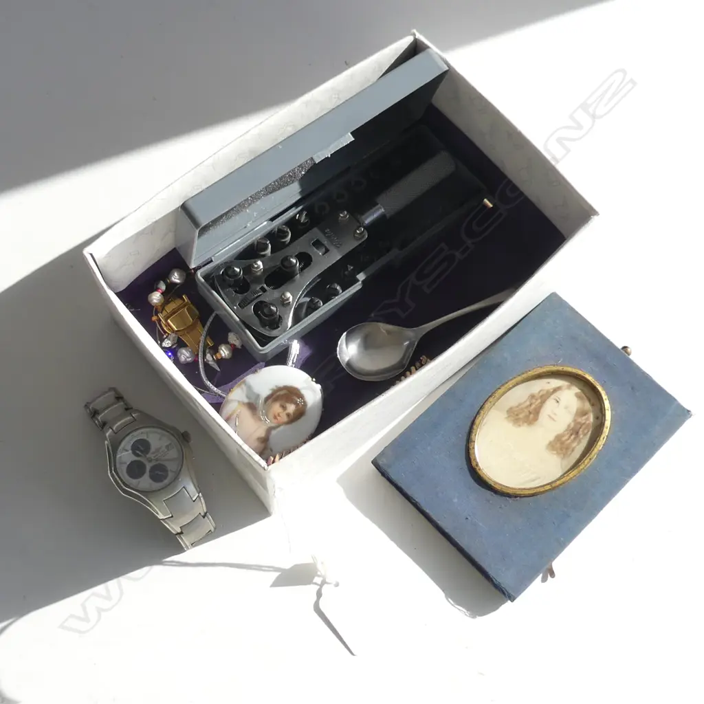 BOX LOT JEWELLERY, PORTRAIT ETC Image 1++