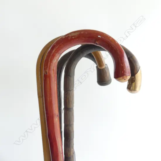 4 WALKINGSTICKS 1 WITH 9CT GOLD CAP