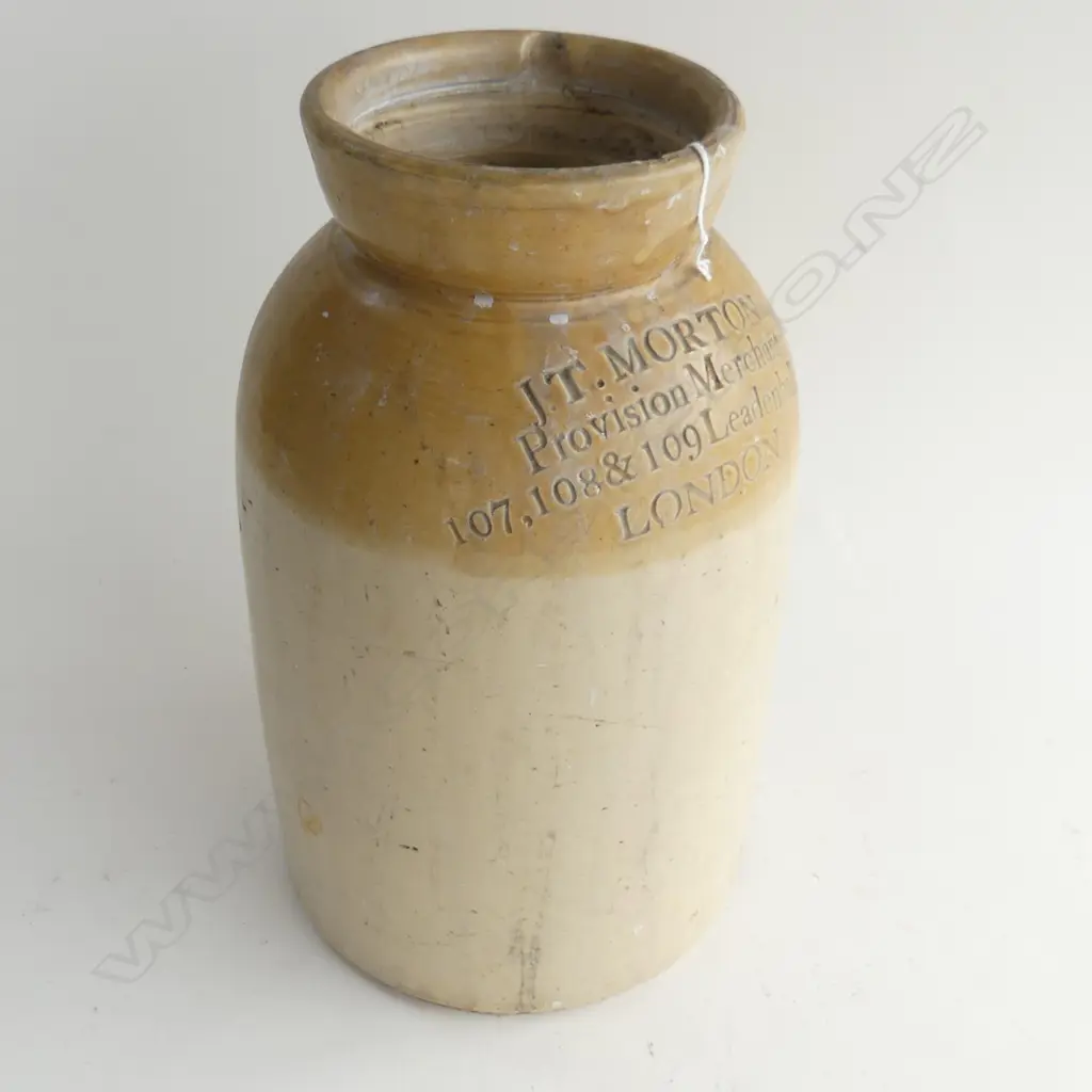 STONEWARE CROCK; J. T. MORTON LONDON REG.1849 H.330mm Image 1++