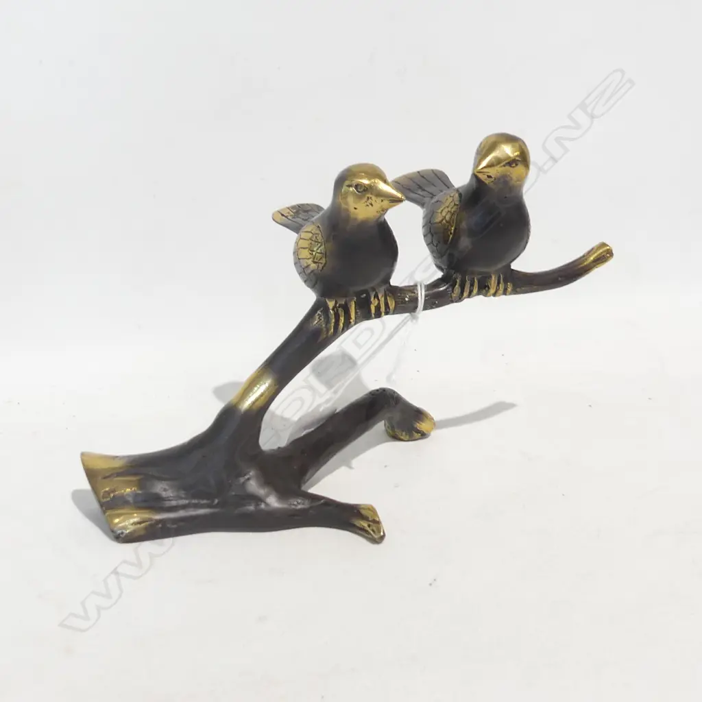 PAIR BRONZE BIRDS ON BRANCH L. 210, H. 140MM Image 1++