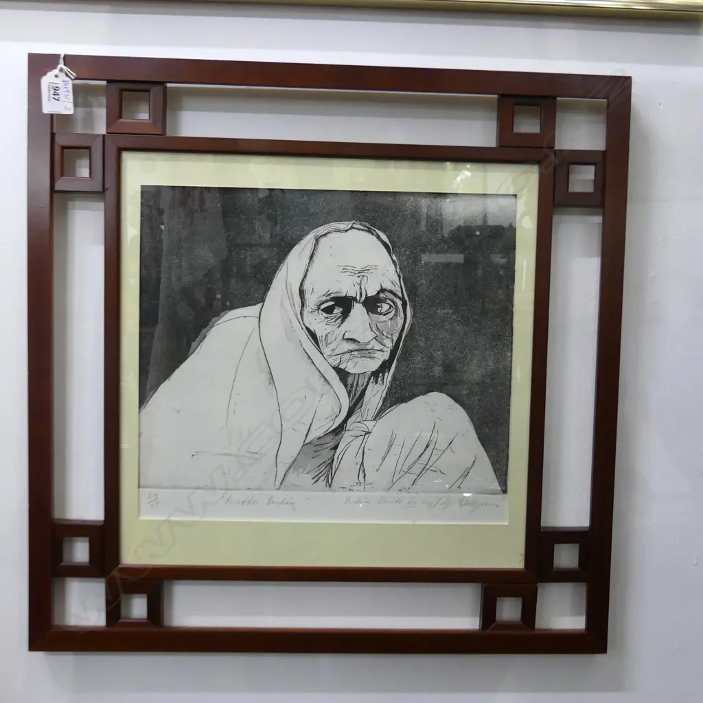 ROY DELGARNO 'MOTHER INDIA' ETCHING 23/25 300 x 340mm Image 1++