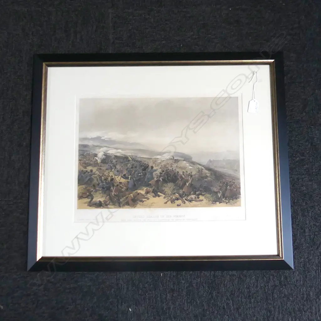 WILLIAM SIMPSON (RI) 'SECOND CHARGE OF THE GUARDS BATTLE OF INKERMN' 19thC h/coloured litho Image 1++