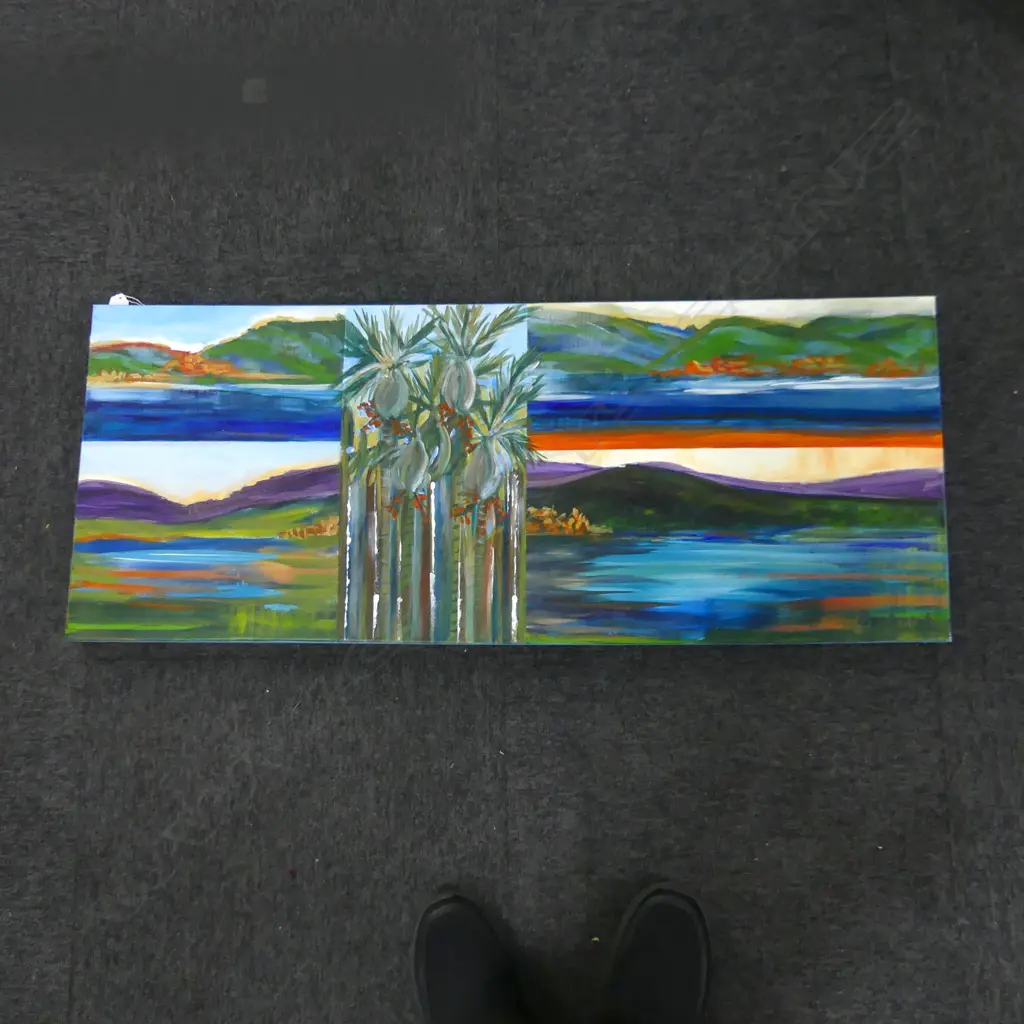 PATRICIA MORTENSEN 'KAIPARA HARBOUR IMPRESSIONS' ACYRLIC 1000x400mm Image 1++