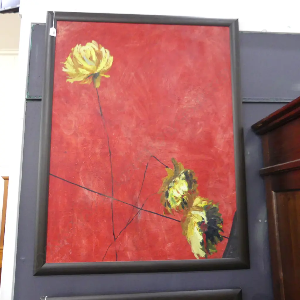 ARTIST UNKNOWN LGE RED OIL 970x740mm Image 1++