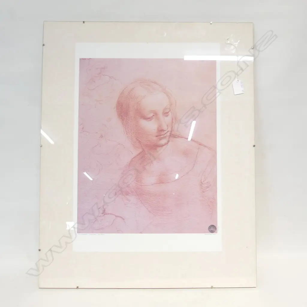 DE VINCI FRAMED PRINT 'YOUNG WOMAN' 350 X 450MM Image 1++