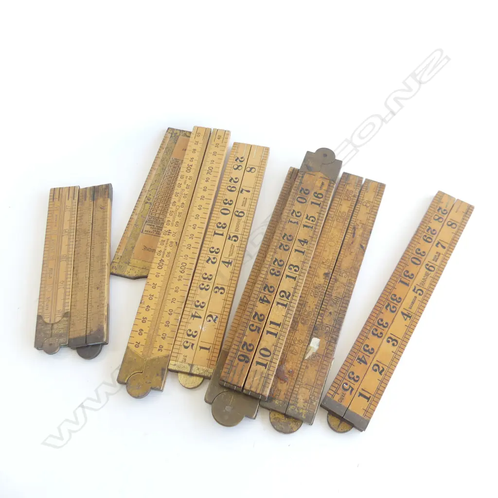 COLLECTION OF 9 VINTAGE WOODEN RULERS Image 1++