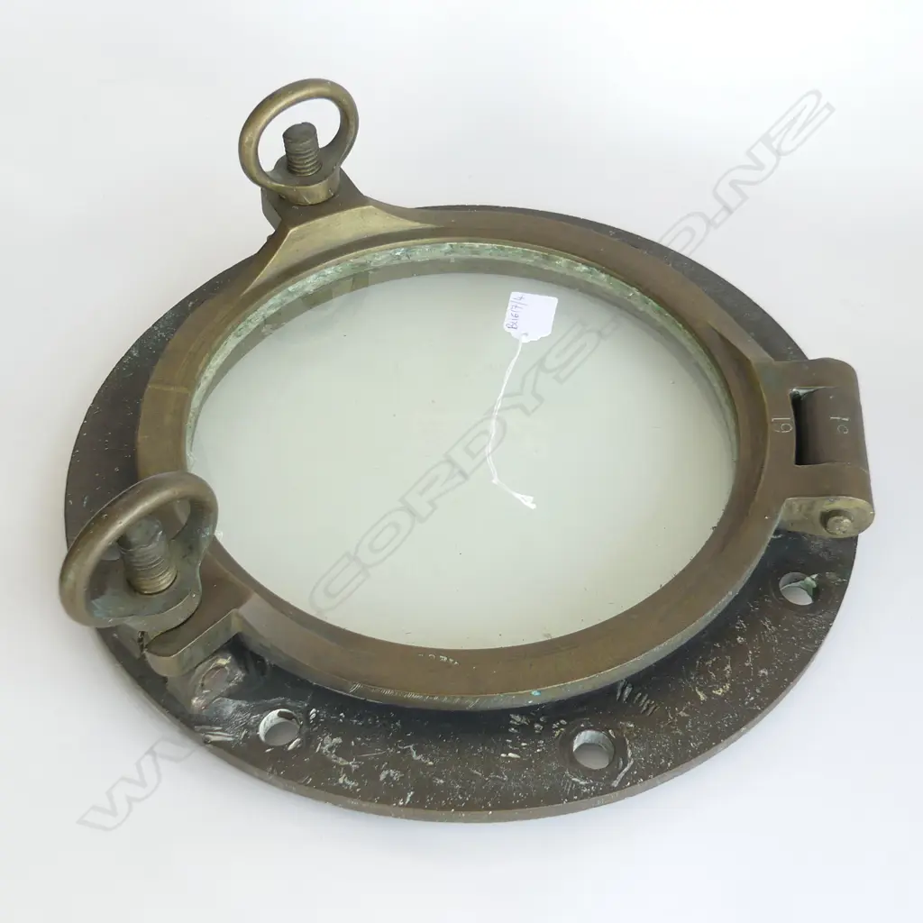 VINTAGE BRASS PORT HOLE; JOHN ROBY LTD. RAINHILL LIVERPOOL 370mm dia Image 1++