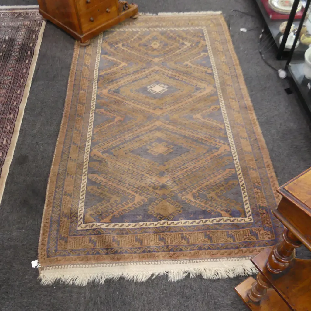 HAND KNOTTED ALL WOOL RUG 2000x1100mm Image 1++