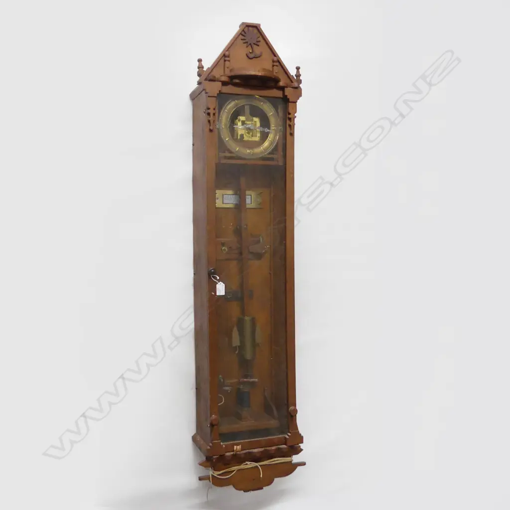 VINTAGE PENDULUM WALL CLOCK (ELECTRIC) H.1330mm Image 1++