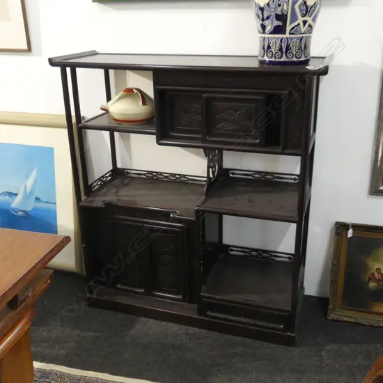 ROSEWOOD DISPLAY CABINET H.1070mm