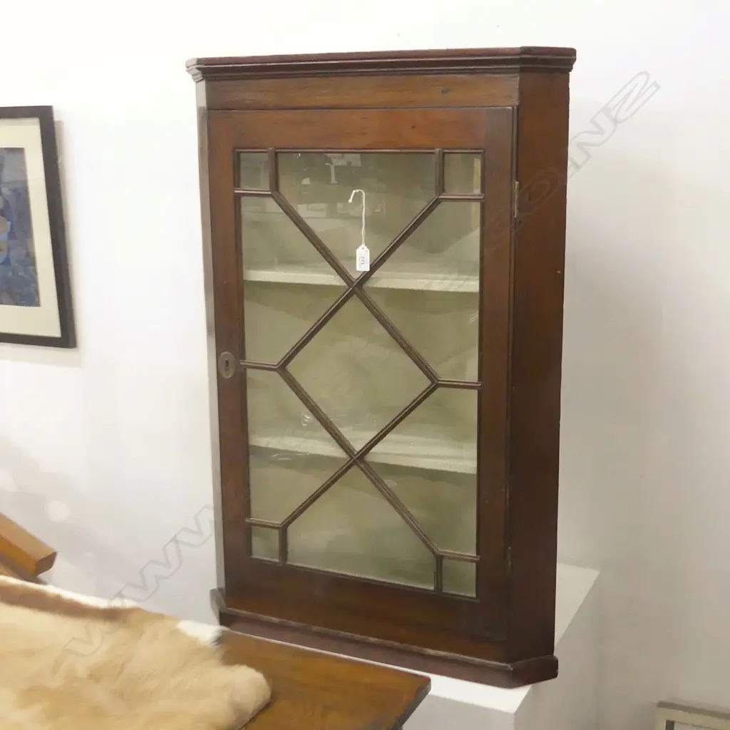 ANTIQUE GLAZED CORNER CABINET - NO KEY H.890mm Image 1++