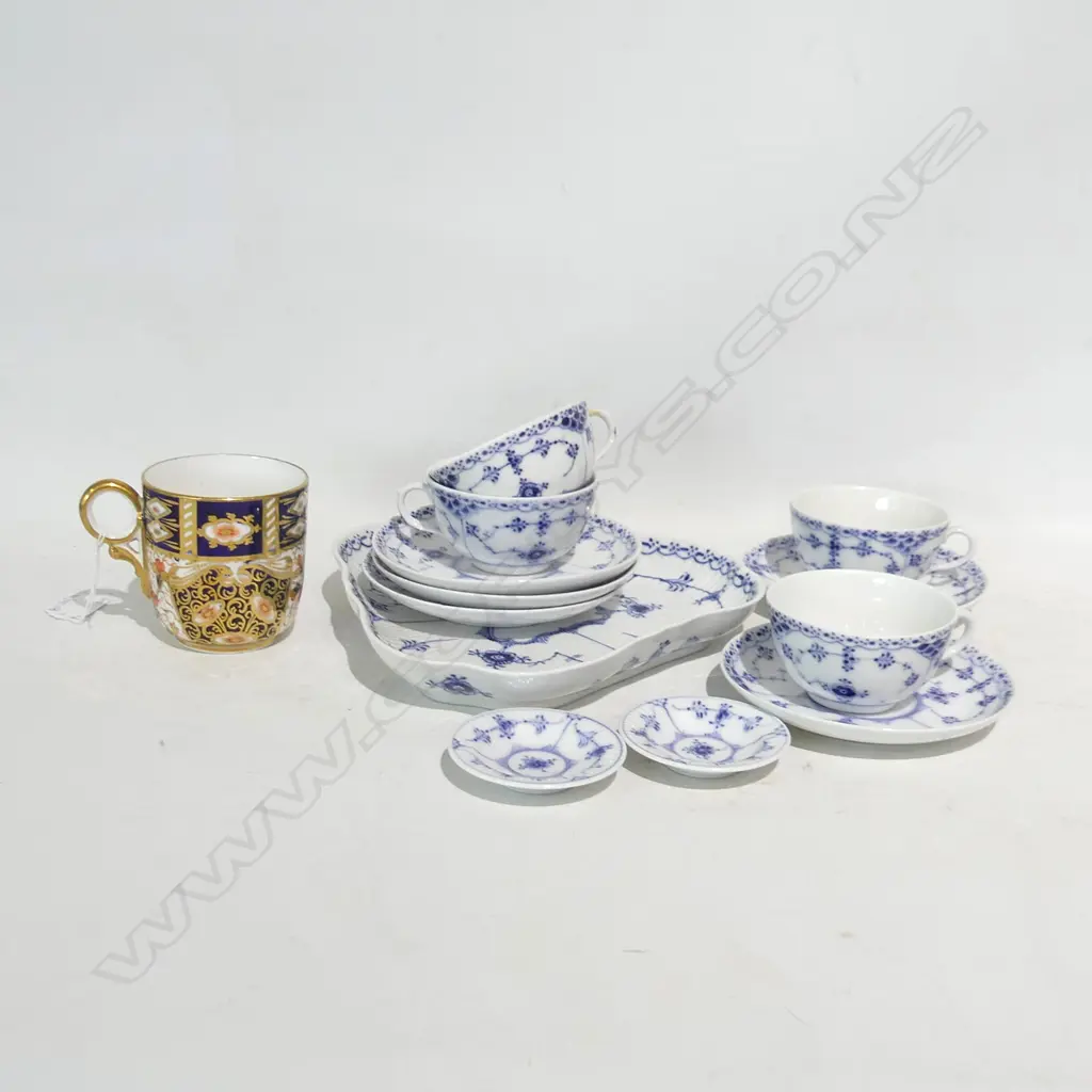 12 PCE ROYAL COPENHAGEN TEA SET(1 CUP AF) + DAVENPORT IMARI CUP Image 1++
