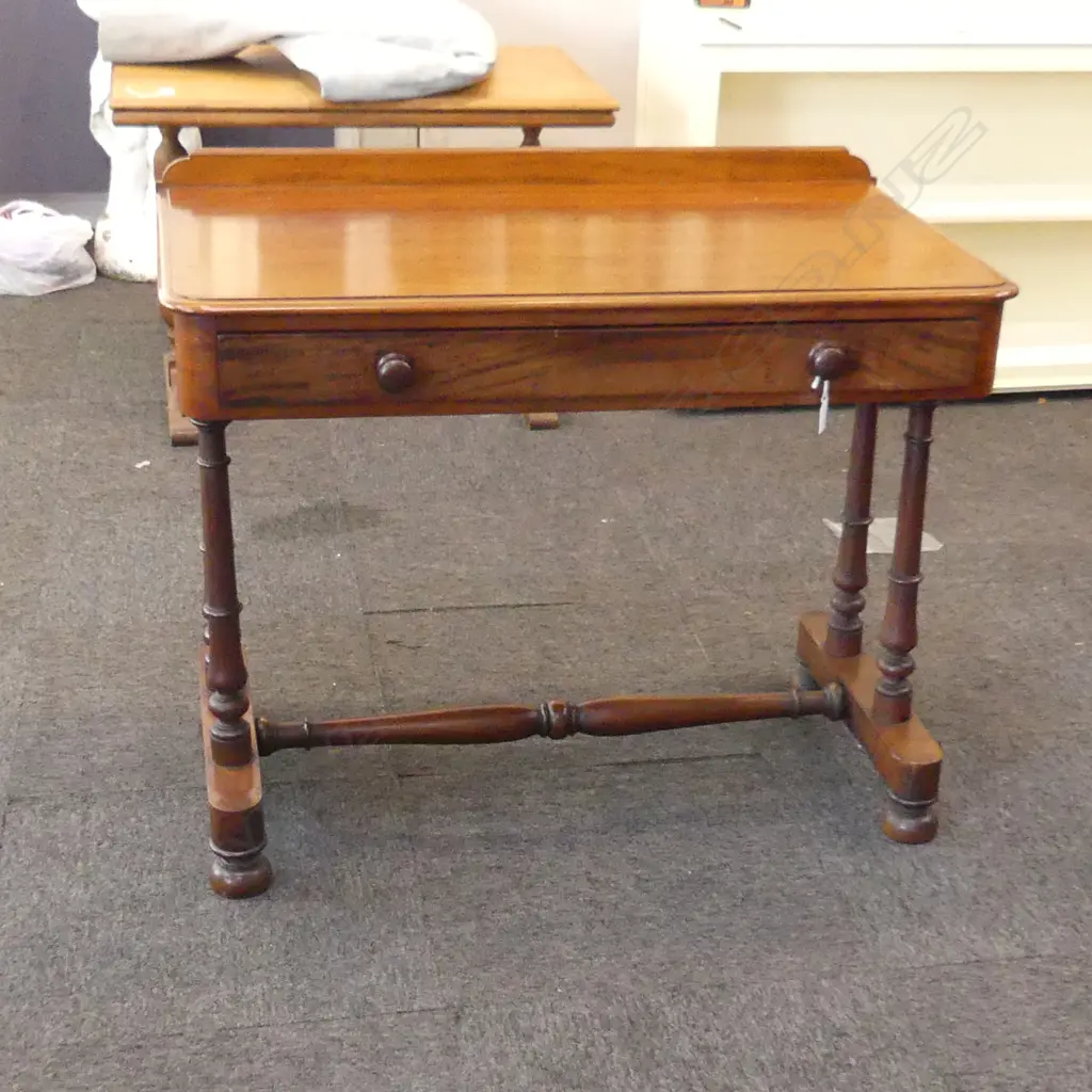 VICTORIAN MAHOGANY HALL TABLE w. DRAWER 955x530x790mm Image 1++