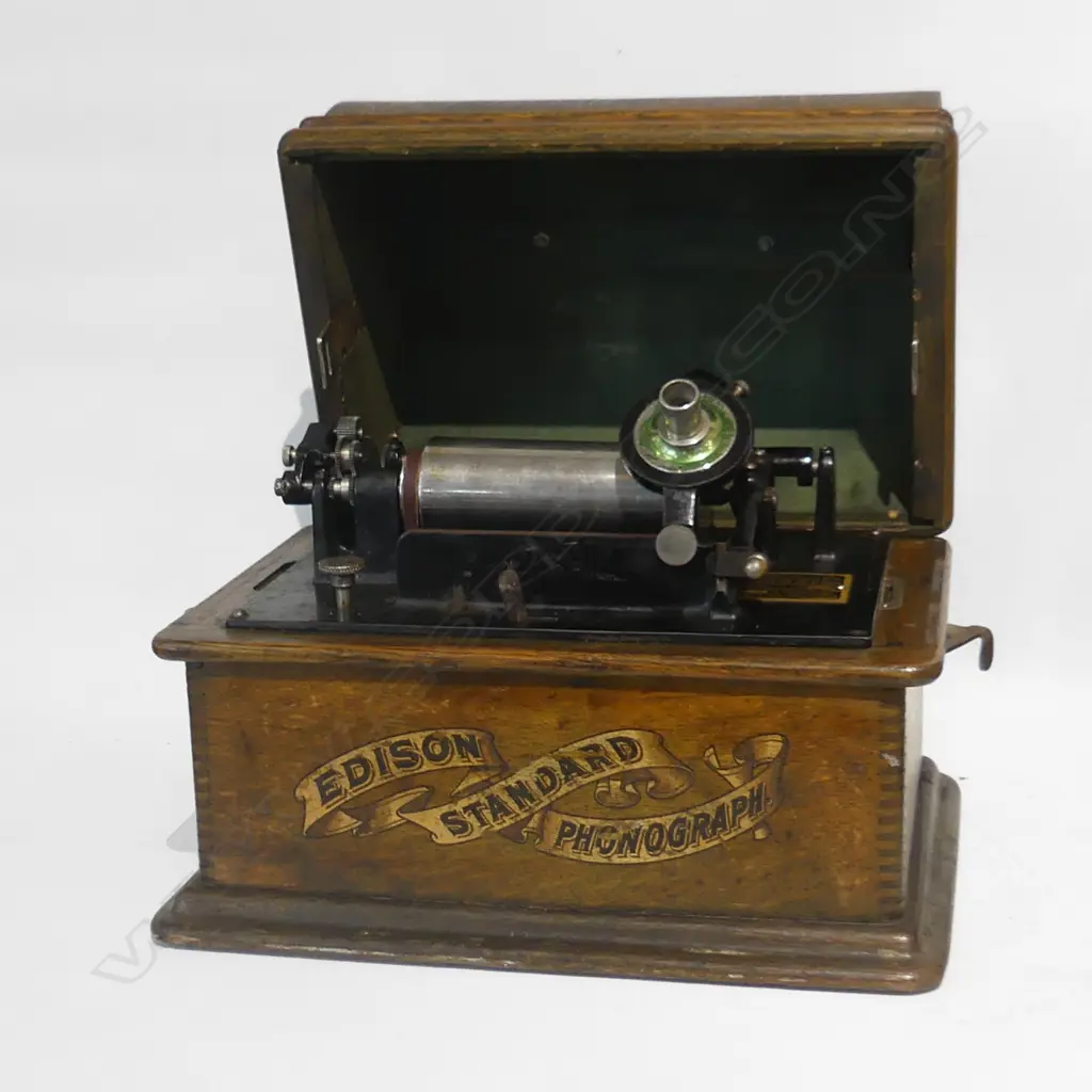 EDISON STANDARD PHONOGRAPH + ASST. AMBEROL CYCLINDER RECORDS Image 1++