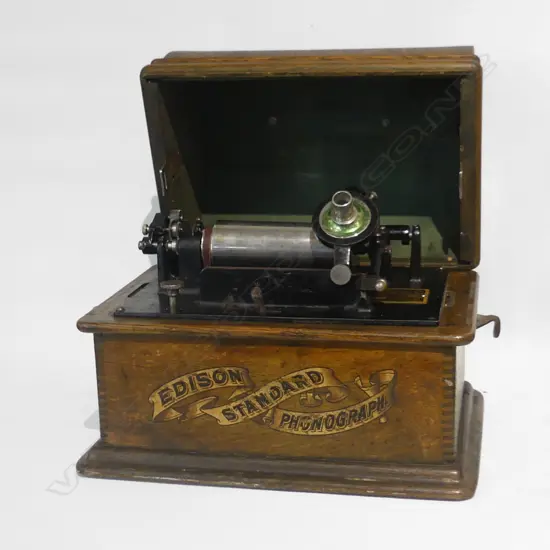 EDISON STANDARD PHONOGRAPH + ASST. AMBEROL CYCLINDER RECORDS