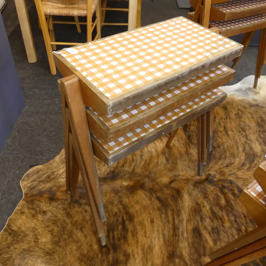 3 MID CENTURY NESTING TABLES 615x290x550mm Image 1++