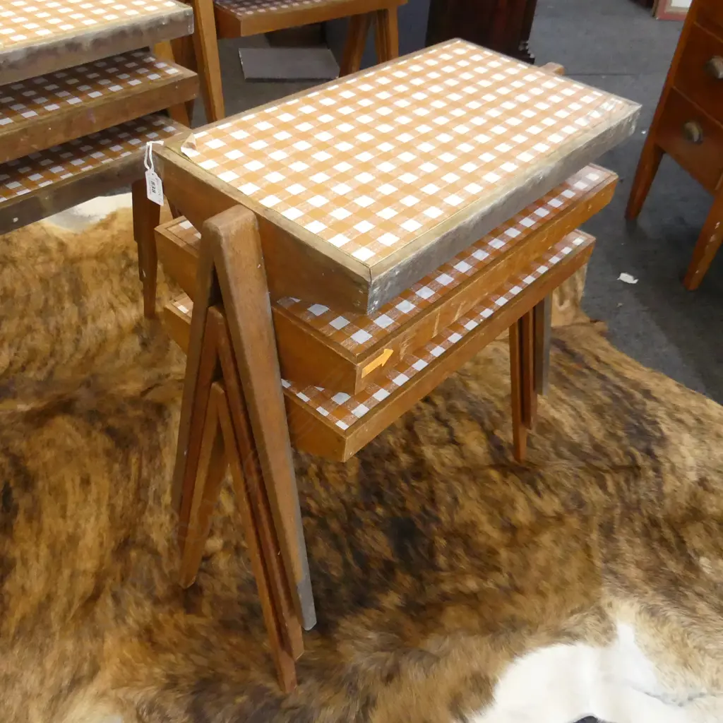 3 MID CENTURY NESTING TABLES 615x290x550mm Image 1++