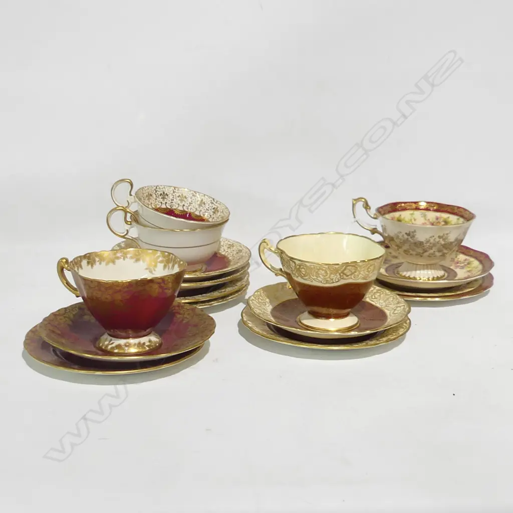 5 RED TRIOS; ROYAL ALBERT, 2x HAMMERSLEY, 2x AYNSLEY Image 1++