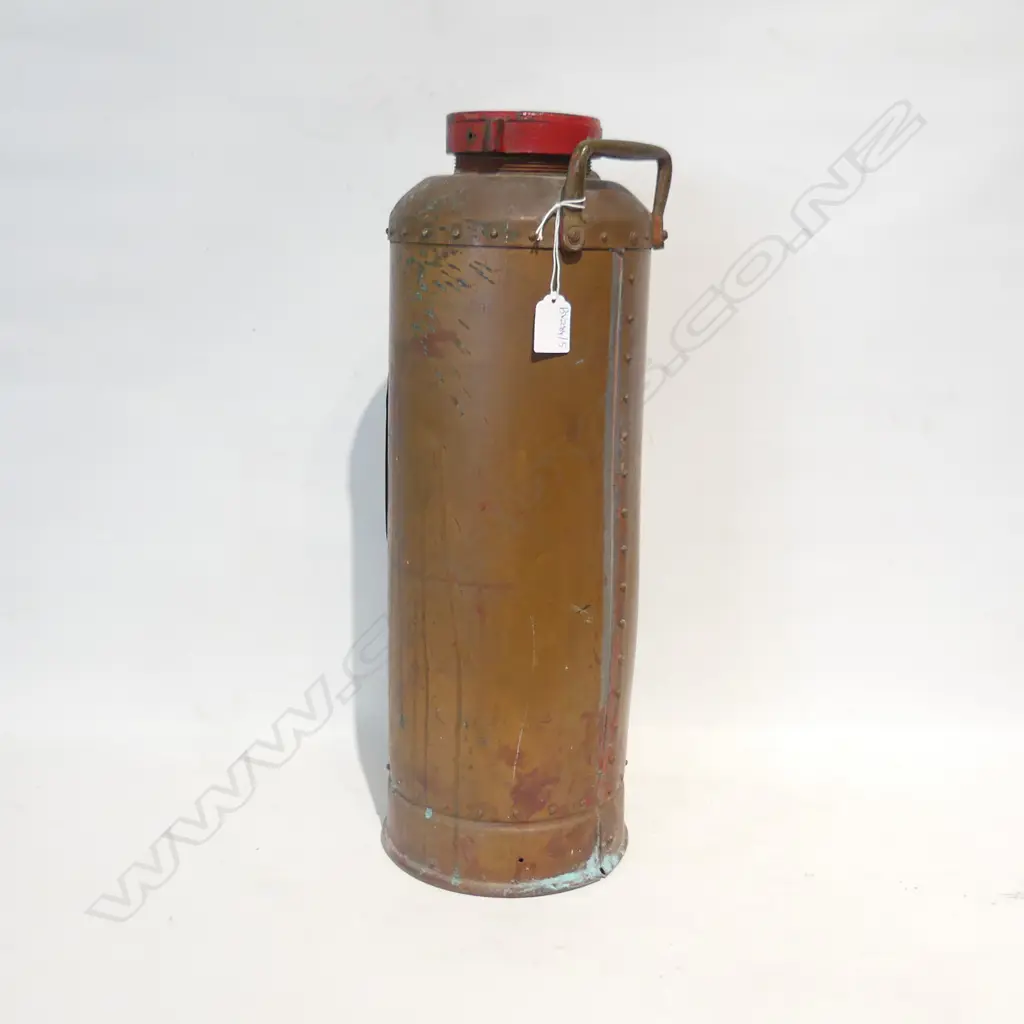 OLD COPPER FIRE EXTINGUISHER H.520mm Image 1++