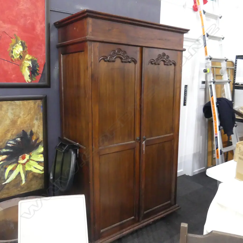 LGE BALINESE WOODEN 2 DOOR WARDROBE 1150x610x1975mm Image 1++