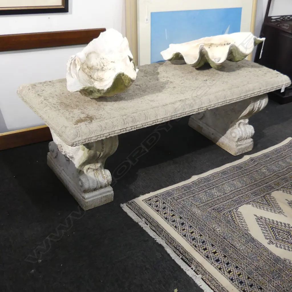 CONCRETE GARDEN BENCH W.1300mm Image 1++