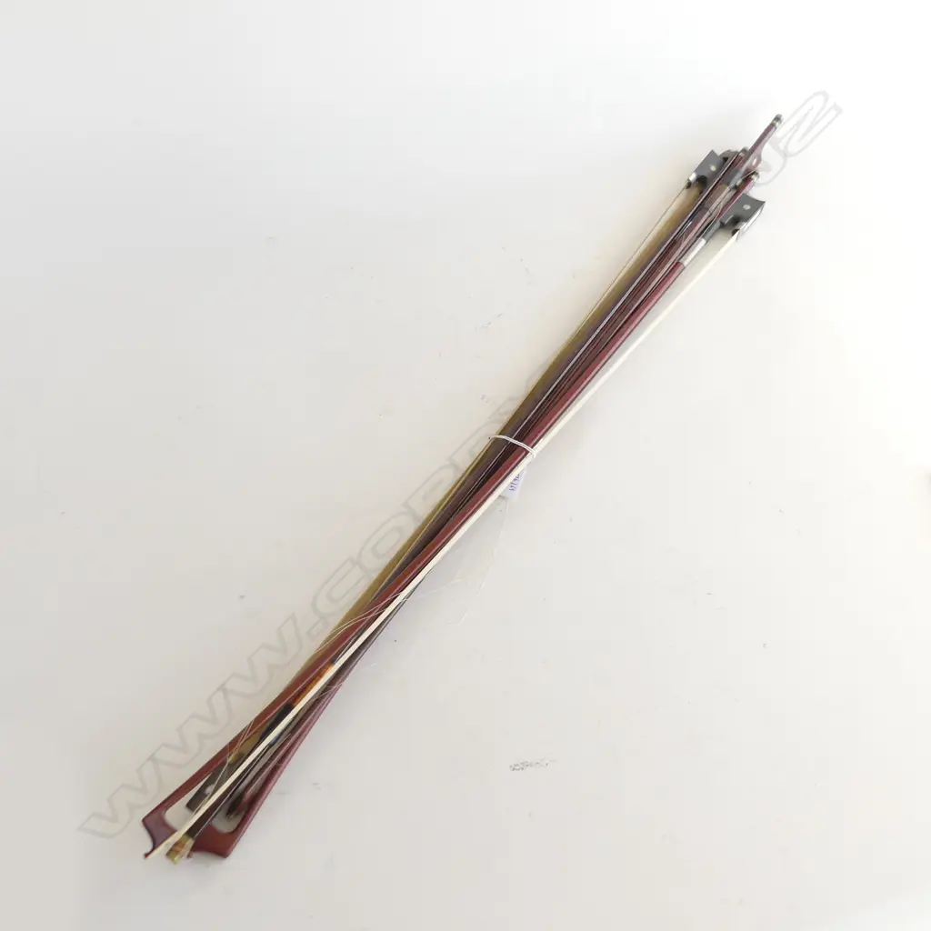 4 VIOLIN BOWS 1 SIGNED H S FOLER Image 1++