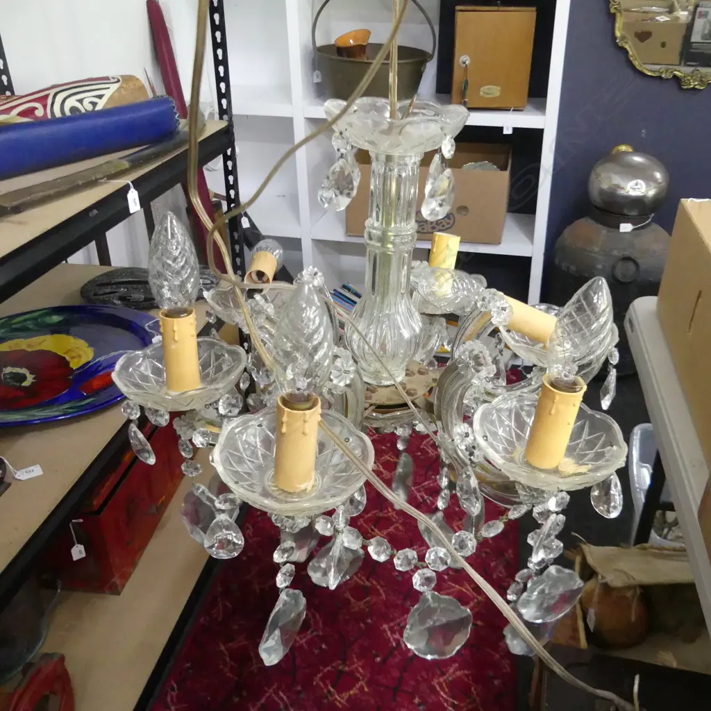 6 ARM CRYSTAL CHANDELIER 420mm dia Image 1++